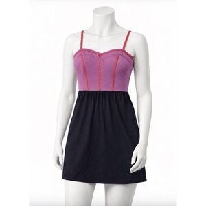 Y2K Anthropologie Colorblock Mini Dress | Fairycore • Coquette • Indie